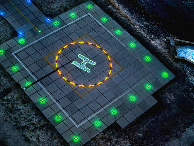 石油化工直升机海工平台助降灯图