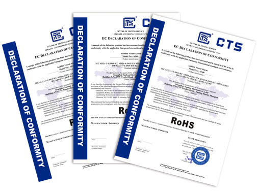 pp电子平台声光报警器RoHS证书图